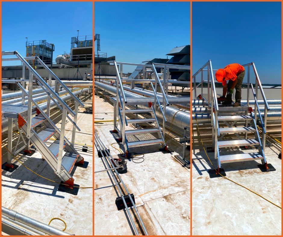 A series of three pictures showing the construction process.