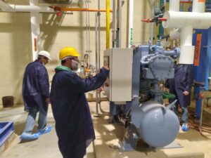 refresher training with ammonia compressor