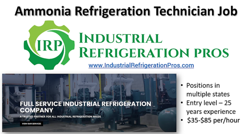 Ammonia Refrigeration Technician – Job