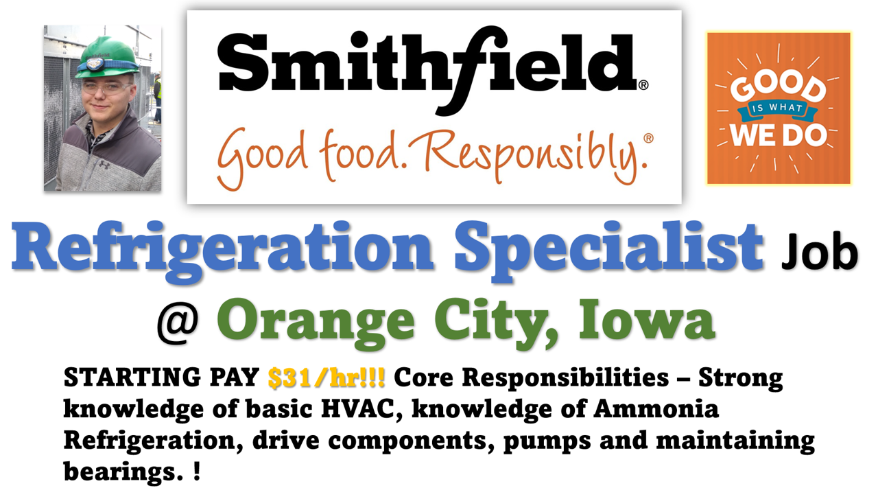 Job Postings / Ammonia / NH3 / R717 → Refrigeration