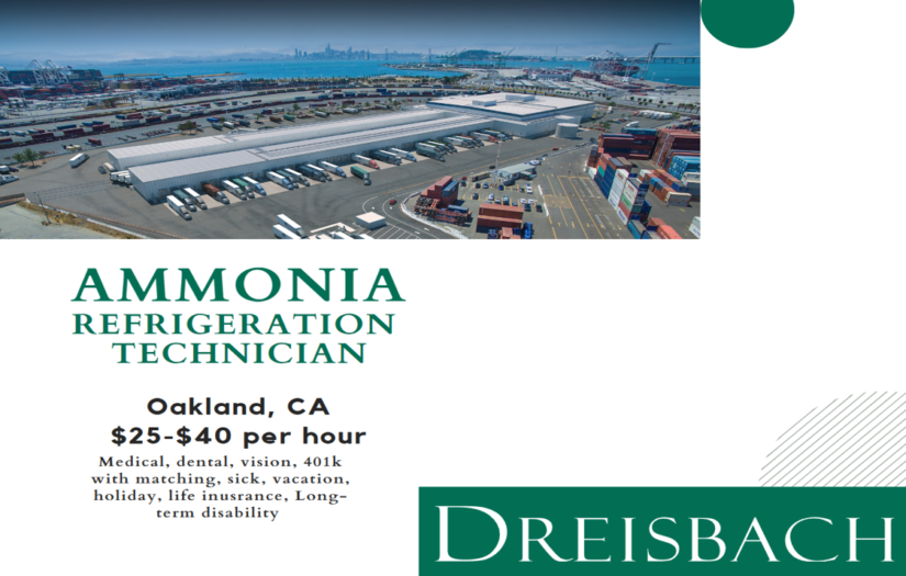 Ammonia Refrigeration Technician Job at Oakland, CA