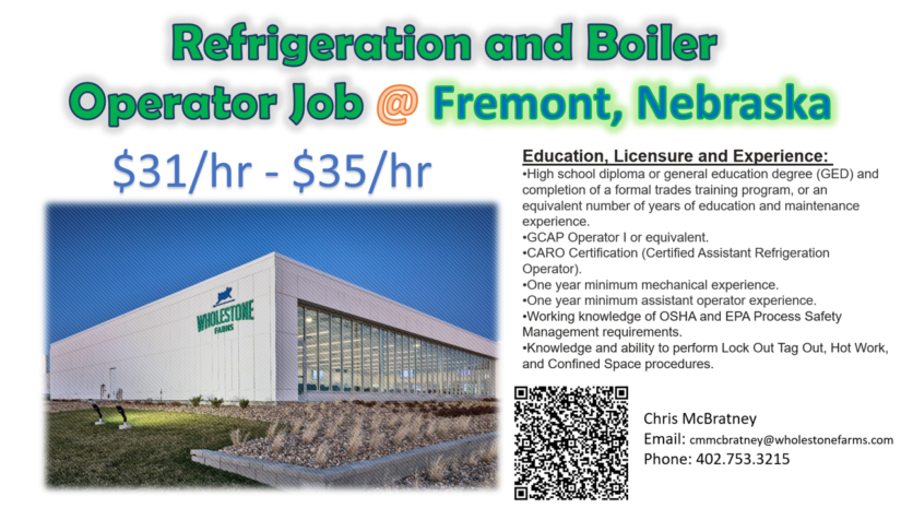 Boiler and Refrigeration Operator Job @ Nebraska