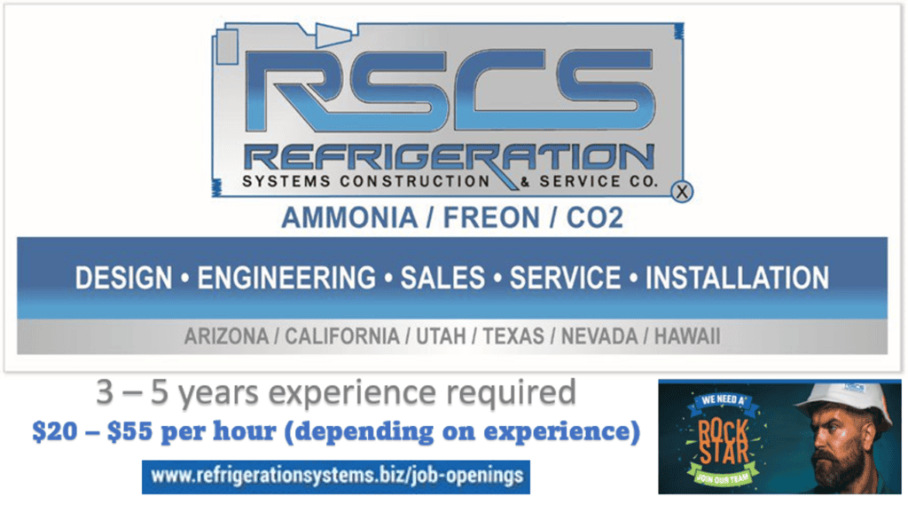 RSCS Ammonia Refrigeration Job Service and Construction