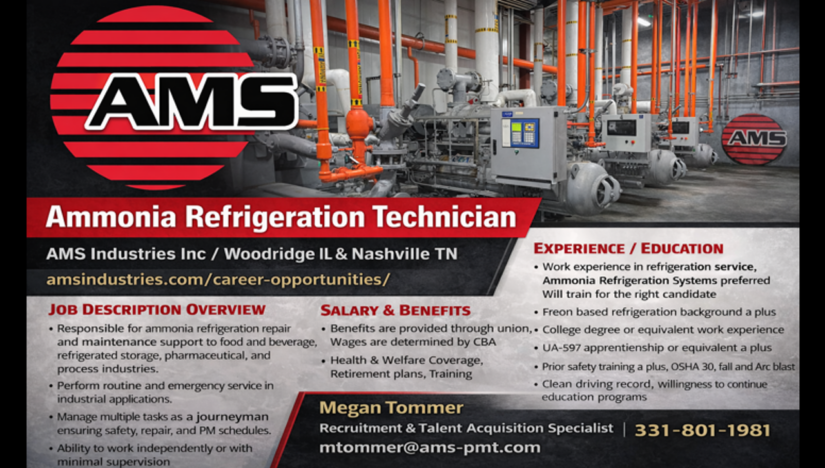 Ammonia Refrigeration Tech Job at Illinois and Tennessee