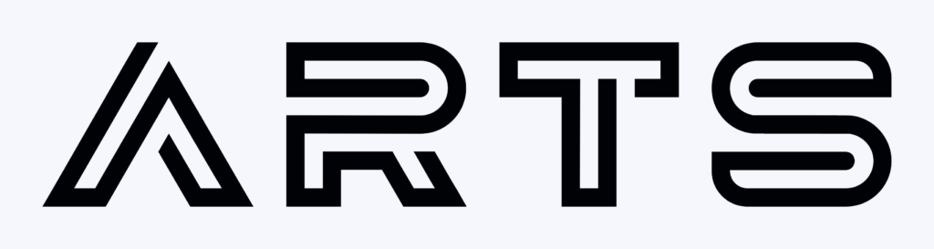 A black and gold logo with the word " art " in front.