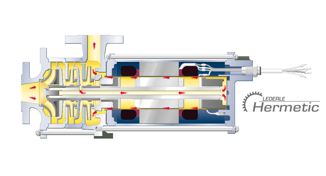 A drawing of the inside of an engine.