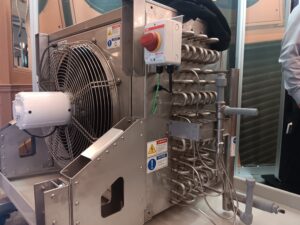 A machine that is on display in the room.