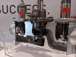 A close up of the front end of an engine