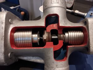 A close up of the inside of an engine